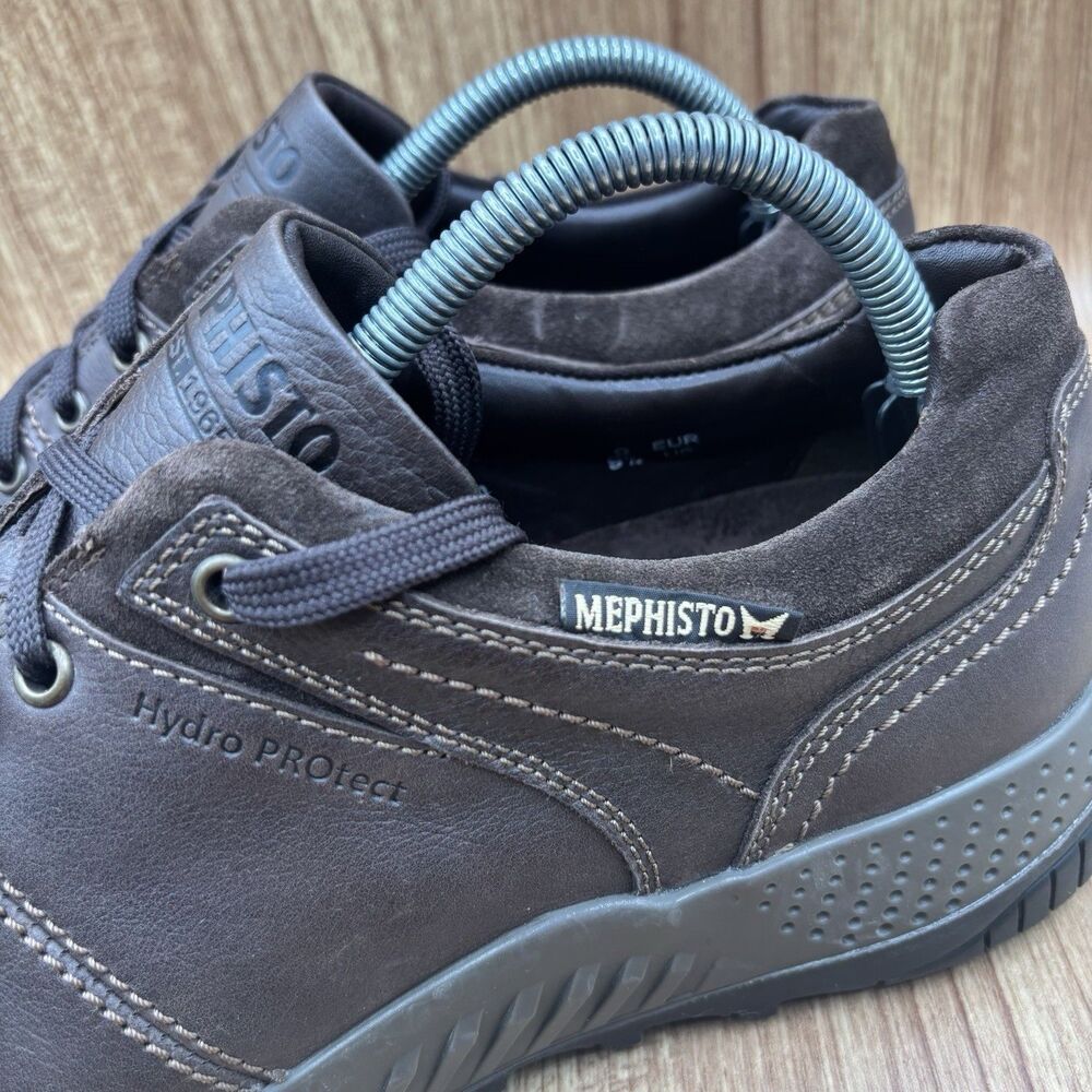 Mephisto Fabiano Hydro Protect Brown Leather Men’s Size 9.5 Lace Up Sneakers - Picture 5 of 12